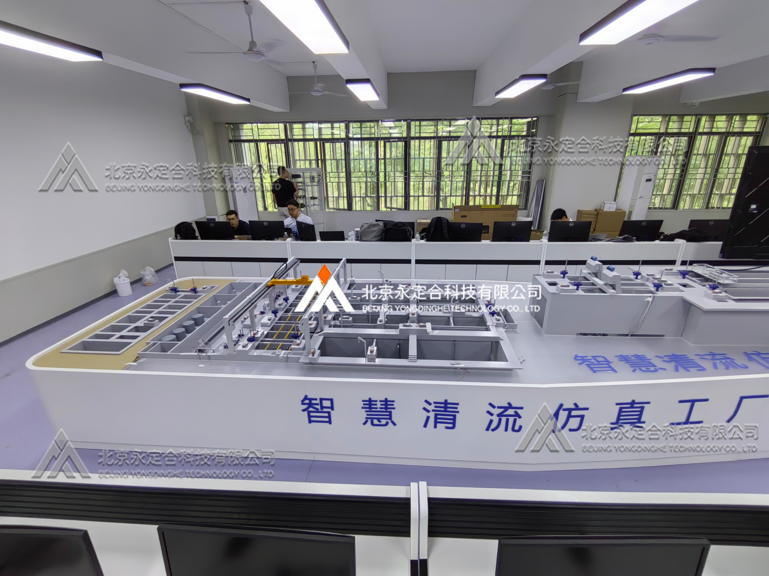 智慧清流仿真工厂（污水处理厂工艺流程MR教学实训沙盘）